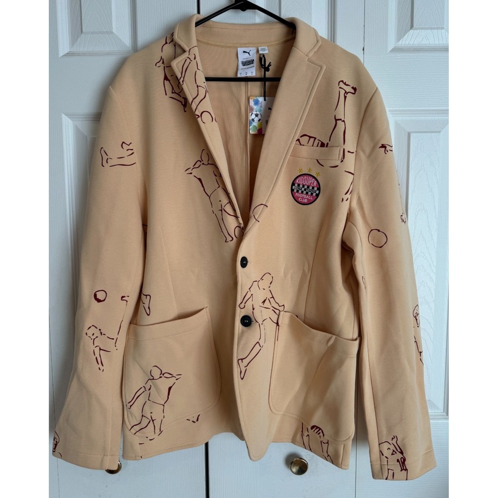 Puma X KS‎ KidSuper Studios Tailored Jacket Honey Peach Men's Sz Large 598436-12